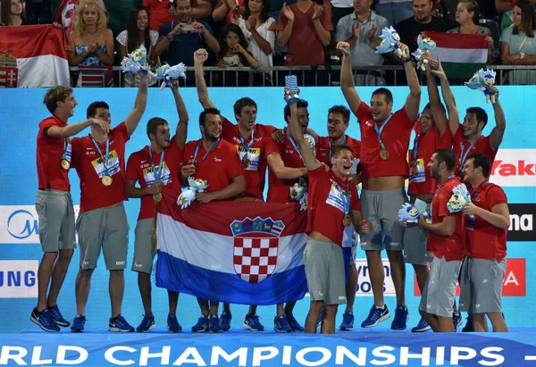 Budapeşte Macaristan Temmuz 2017 Hırvatistan Fina Waterpolo Dünya Şampiyonası Kazanan — Stok fotoğraf