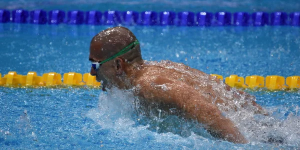Budapest Hongarije Juli 2017 Competitieve Zwemmer Cseh Laszlo Hun Zwemmen — Stockfoto