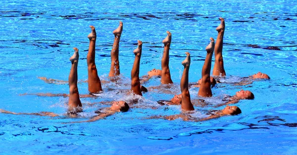 Budapest Hongarije Juli 2017 Synchroonzwemmen Team Italië Het Uitvoeren Van — Stockfoto