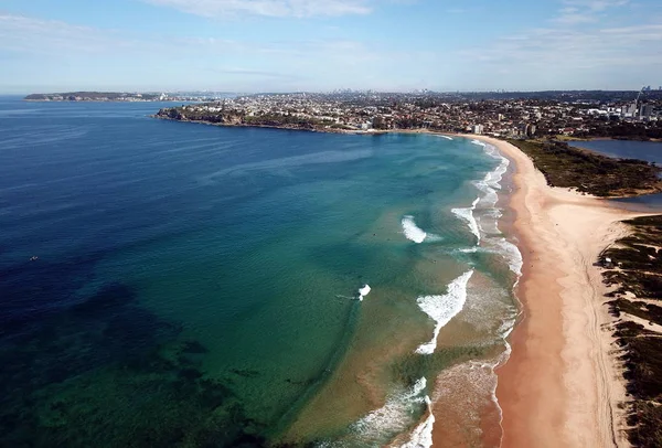 Vista Pájaro Playa Dee Why Sydney Australia Día Soleado Pero — Foto de Stock