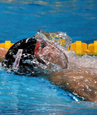 Budapeşte, Macaristan - 27 Temmuz 2017. 200 m bireysel karışık Final rekabetçi yüzücü Hagino Kosuke (Jpn). Duna arenada Fina yüzme Dünya Şampiyonası düzenlendi.