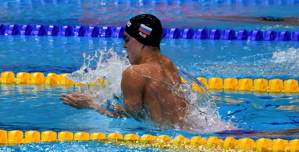 ブダペスト ハンガリー 2017 200 平泳ぎ決勝競泳 Chupkov アントン Rus ドゥナ アリーナで開催された — ストック写真