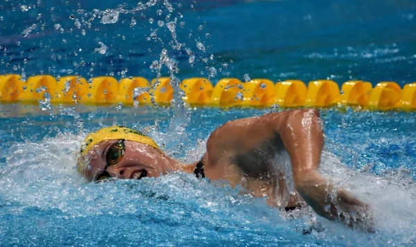 Budapeşte, Macaristan - 27 Temmuz 2017. Rekabetçi yüzücü Campbell Bronte (Aus) 100 m serbest stil yarı final. Duna arenada Fina yüzme Dünya Şampiyonası düzenlendi.