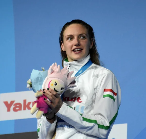 Budapest Magyarország Júl 2017 Aranyérmes Hosszu Katinka Hun Nők 400M — Stock Fotó