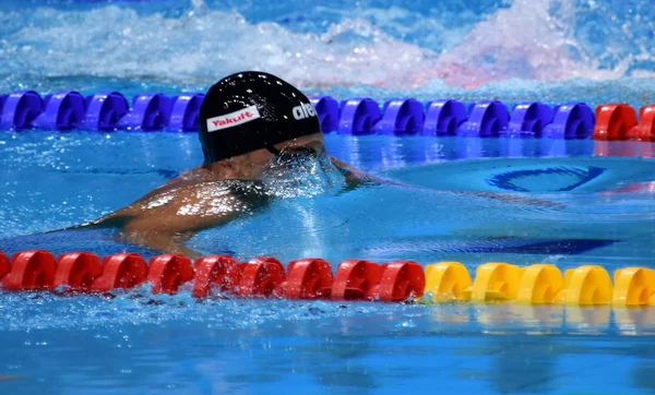 ブダペスト ハンガリー 2017 200 平泳ぎ準決勝で競泳ピズィーニ Ita ドゥナ アリーナで開催された Fina 競泳世界選手権 — ストック写真