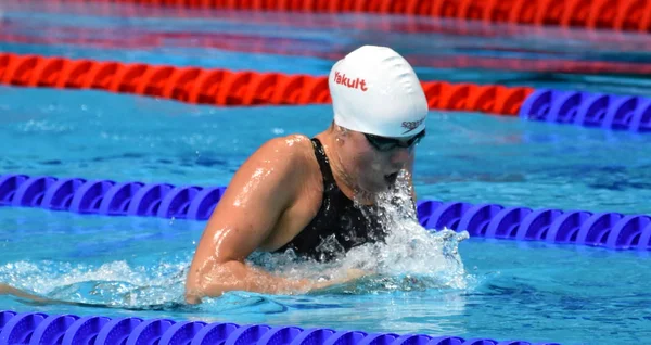 Budapest Ungarisch Juli 2017 Wettbewerbsschwimmer Smith Kierra Can 200M Brust — Stockfoto