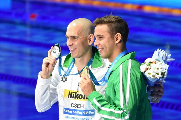 Budapest Hungría Julio 2017 Competitivo Nadador Cseh Laszlo Hun Ganador — Foto de Stock