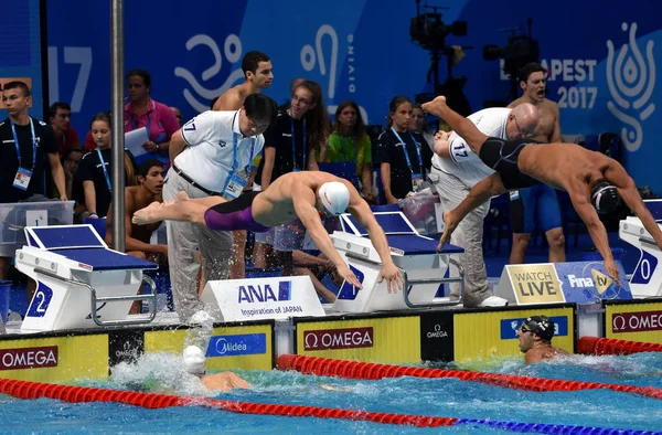 Budapest Hungría Jul 2017 Kozma Dominik Hun Nadando Hombres 4X200M — Foto de Stock