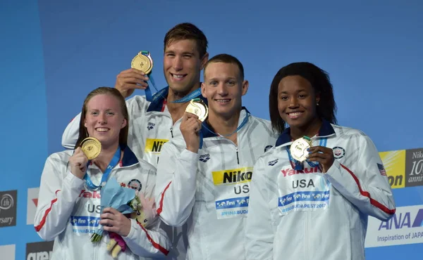 Budapest Hungría Julio 2017 Equipo Ganador Usa Grevers Matt King — Foto de Stock