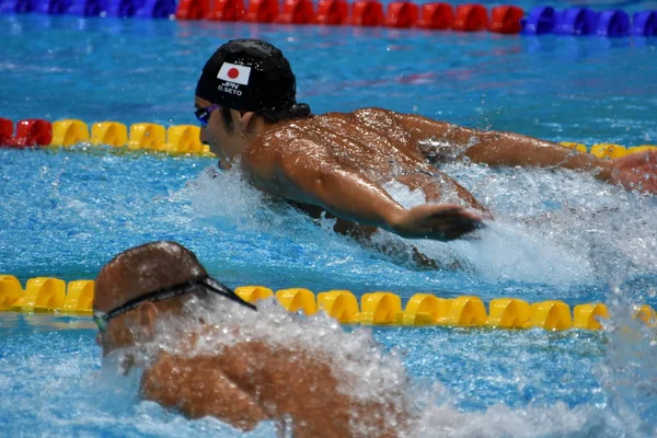 Budapeşte Macaristan Temmuz 2017 200M Kelebek Yarı Final Içinde Rekabetçi — Stok fotoğraf