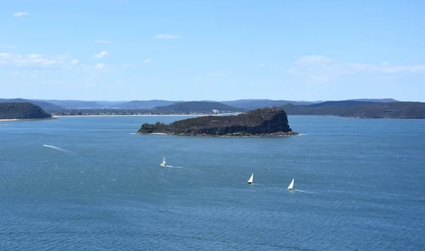 View Lion Island Broken Bay Central Coast Background West Head — Stock Photo, Image