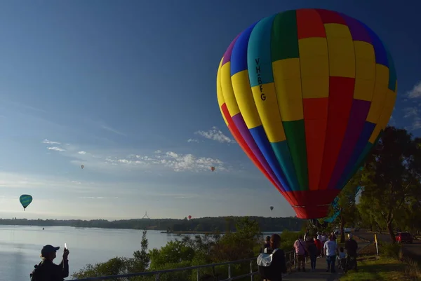 Canberra Australie Mars 2019 Nudie Montgolfières Volant Dans Les Airs — Photo