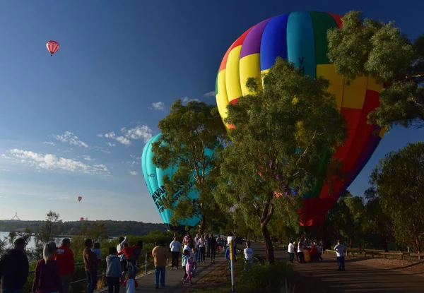 Canberra Australie Mars 2019 Nudie Montgolfières Volant Dans Les Airs — Photo