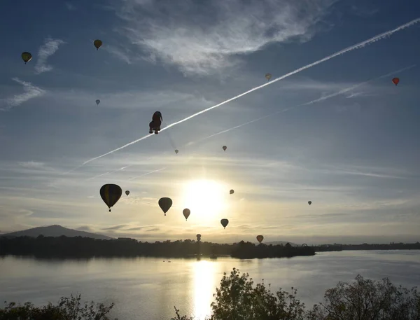 Canberra Australie Mars 2019 Montgolfières Volant Dans Les Airs Dessus — Photo