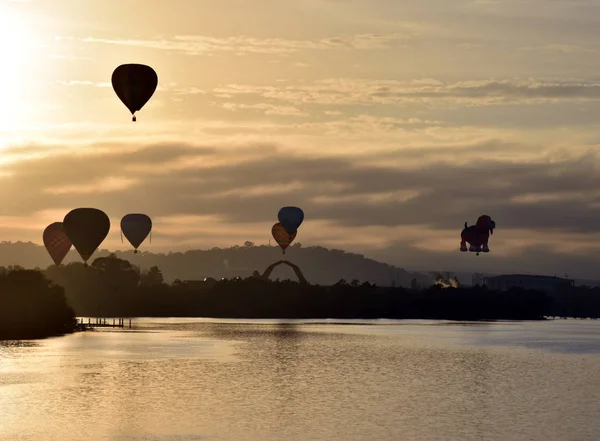 Canberra Australie Mars 2019 Montgolfières Volant Dans Les Airs Dessus — Photo