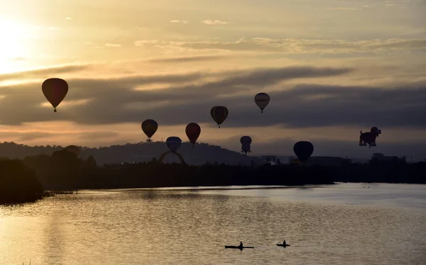 Canberra Australie Mars 2019 Montgolfières Volant Dans Les Airs Dessus — Photo