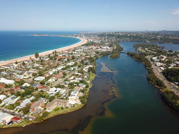 Narrabeen Narrabeen ビーチ Narrabeen Rockpool オーストラリアの上空からの眺め — ストック写真