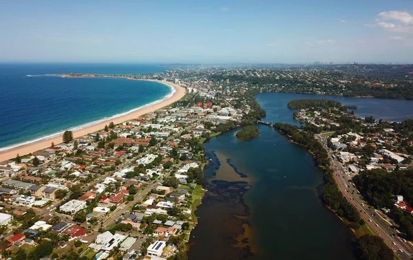 Narrabeen Narrabeen ビーチ Narrabeen Rockpool オーストラリアの上空からの眺め — ストック写真