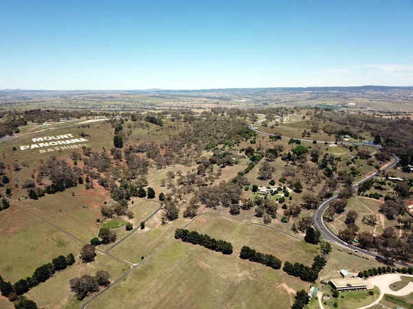 Flygfoto Den Regionala Land Staden Bathurst Från Mount Panorama Hem — Stockfoto
