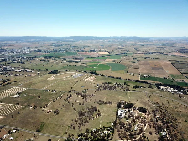 Vista Aérea Ciudad Rural Regional Bathurst Desde Monte Panorama Hogar — Foto de Stock