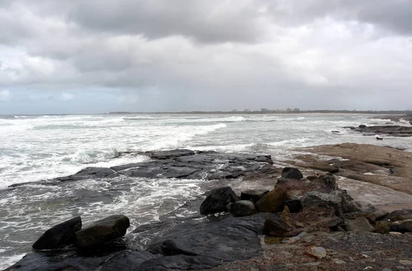 Paisagem Panorâmica Woolgoolga Woolgoolga Headland Praia Nova Gales Sul Austrália — Fotografia de Stock