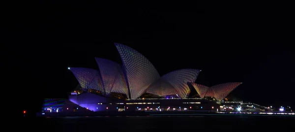 Paisagem Cidade Iluminada Sydney Noite — Fotografia de Stock