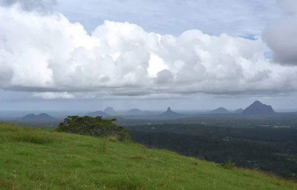 Scenic View Narrowneck Plateau Which Divides Jamison Megalong Valleys Blue — Stock Photo, Image