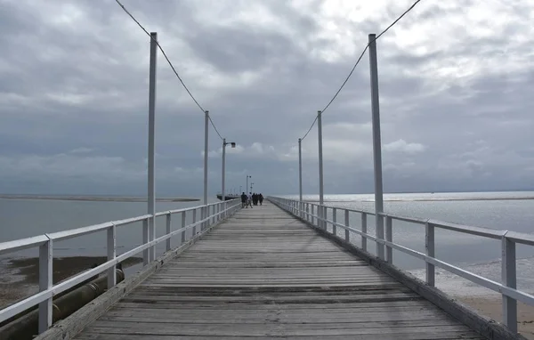 Ahşap Torquay Iskelesinden Hervey Körfezi Nin Muhteşem Manzarası Iskele Tüm — Stok fotoğraf