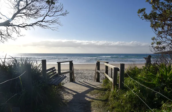 Panoramisch Landschap Van Woolgoolga Woolgoolga Headland Het Strand New South — Stockfoto