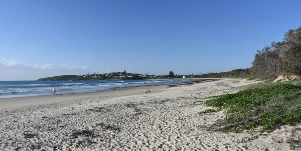 แบบพาโนรามาของ Woolgoolga Woolgoolga Headland และชายหาดในน วเซาท เวลส ออสเตรเล — ภาพถ่ายสต็อก