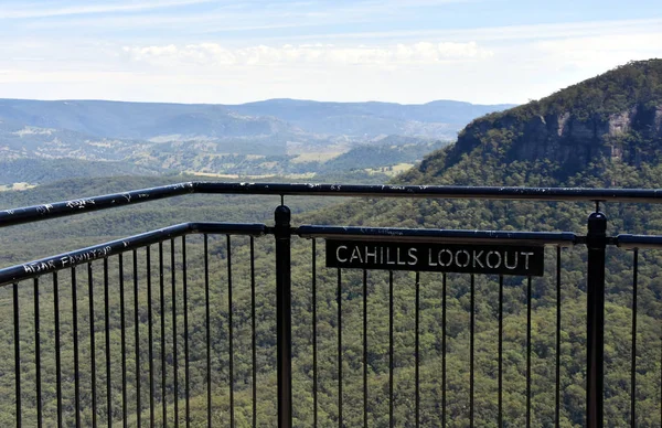 Katoomba Austrália Março 2019 Vista Panorâmica Megalong Valley Mirante Cahill — Fotografia de Stock