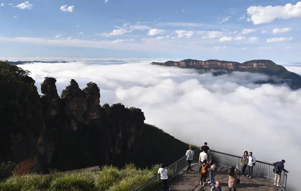 Tři Sestry Skalní Formace Národním Parku Blue Mountains Nsw Austrálie — Stock fotografie