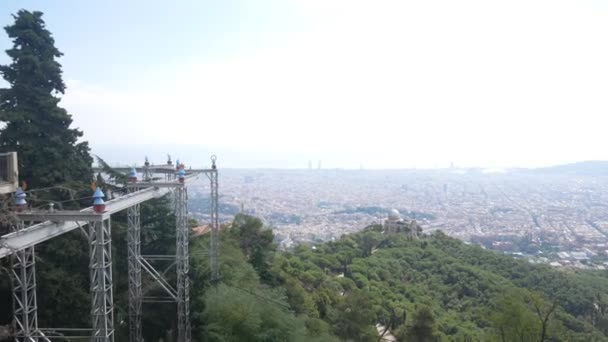 Vista aerea della città di Barcellona. Panoramica città — Video Stock