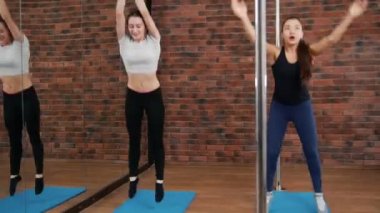 Eğitim ve bir stüdyoda ısınma genç kadın