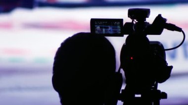 Yüzükteki bulanık görünüm boksörler bacak. Savaş kayıt kameraman