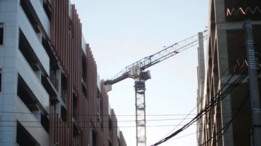 Sanayi İnşaat ve geliştirme. Beton duvarlar. Çalışma İnşaat Vinç