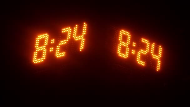 Sports shot clock countdown. Glowing LED screen — Stock Video
