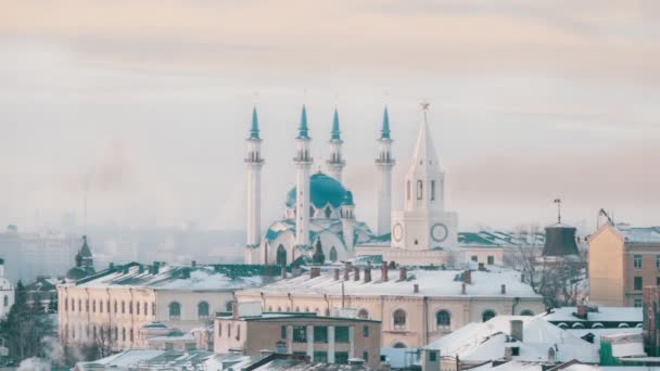 Una vista sulla vista principale Kazan moschea centrale. Cremlino di Kazan — Video Stock