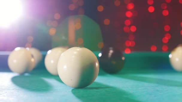 Billiards club. People playing billiards. Balls clashing in each other — Stock Video