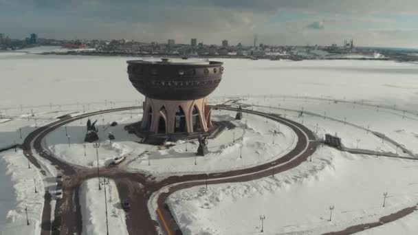 Καζάν, Ρωσία. 16-03-2019: πανοραμική άποψη από το Καζάν στο χειμώνα. Ένα εθνικό θέαμα. Εναέρια άποψη. — Αρχείο Βίντεο