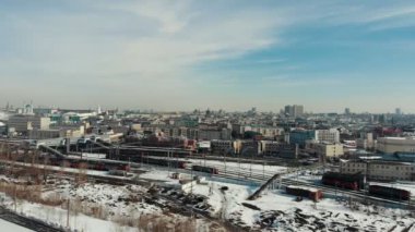 Kazan, Rusya. 16-03-2019: kazan merkezinin panoramik görünümü. Kış sezonu