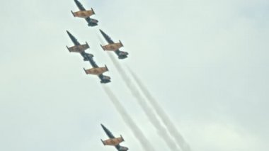 18 Ağustos 2019 Kazan, Rusya: Havada askeri savaş uçakları