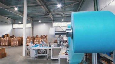 Endüstriyel tıbbi maske üretimi - tıbbi maske için mavi kumaşlı büyük bobin