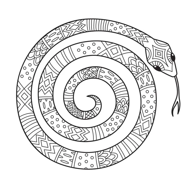 Змея Книги Раскраски Взрослых Антистрессовый Треугольник Векторная Иллюстрация — стоковый вектор