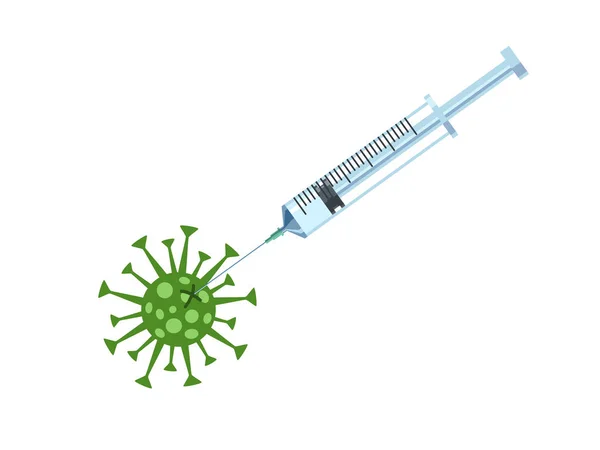 Vacuna Contra Coronavirus Concepto Ilustrativo Una Vacuna Tratamiento Para Coronavirus — Vector de stock