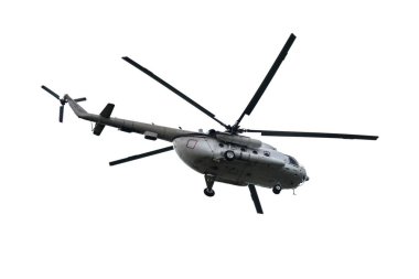 Beyaz bir arka plan üzerinde izole helikopter.