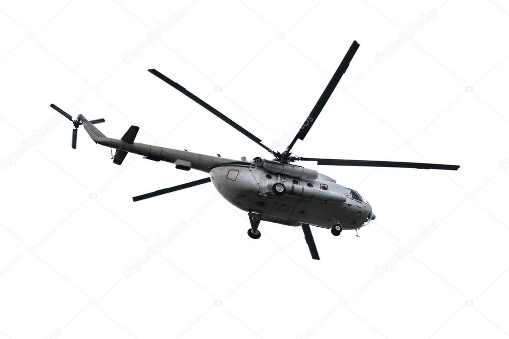 Helicopter isolated on a white background.