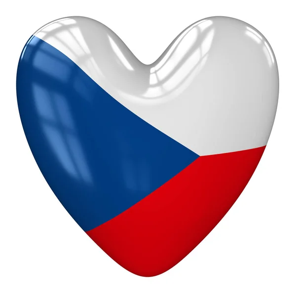 Czech Republic flag heart. 3d rendering. — Stock Photo, Image