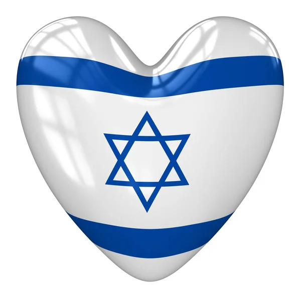 Israel flag heart. 3d rendering. — Stock Photo, Image