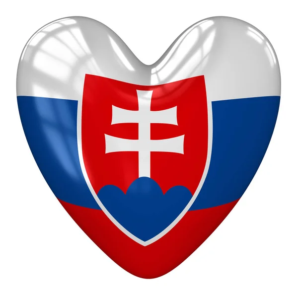 Slovensko srdce vlajky. prostorové vykreslování. — Stock fotografie